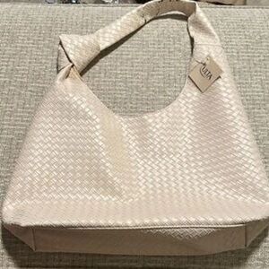 Ulta Beauty Elegant Beige Woven Hobo Bag NWT